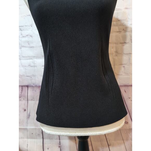 ALEXANDER WANG Black Ribbed Sweater Knit Sleeveless Top Size L Designer Women - Picture 13 of 16